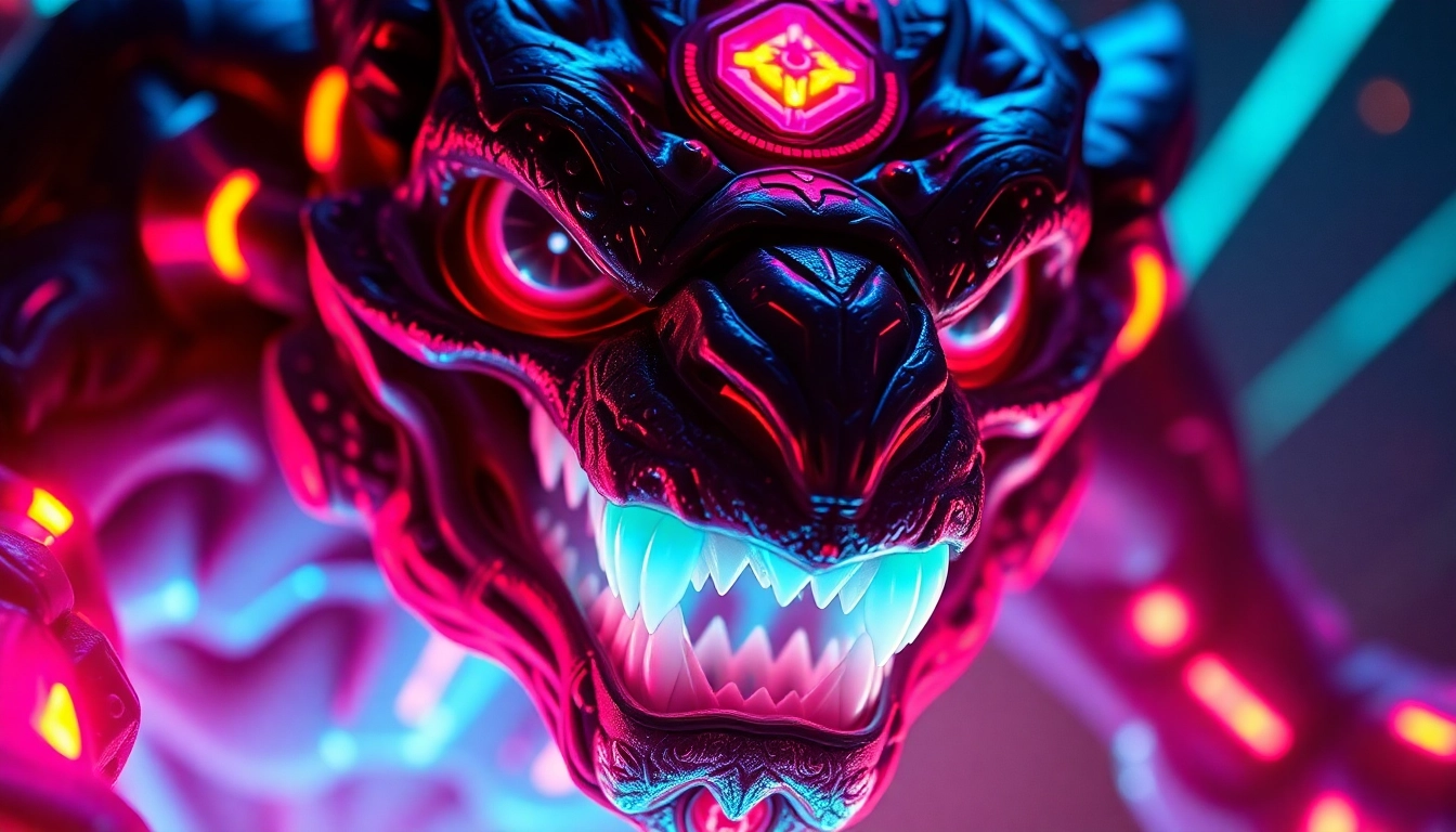 Dynamic digital illustration of 789f.monster showcasing its unique features and vibrant colors, attracting gamers and tech enthusiasts.