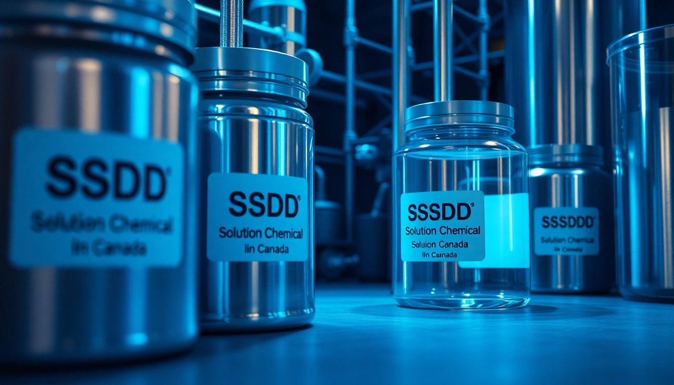 High-quality chemical containers of SSD solution chemical in Canada, emphasizing purity and safety for industrial cleaning applications.