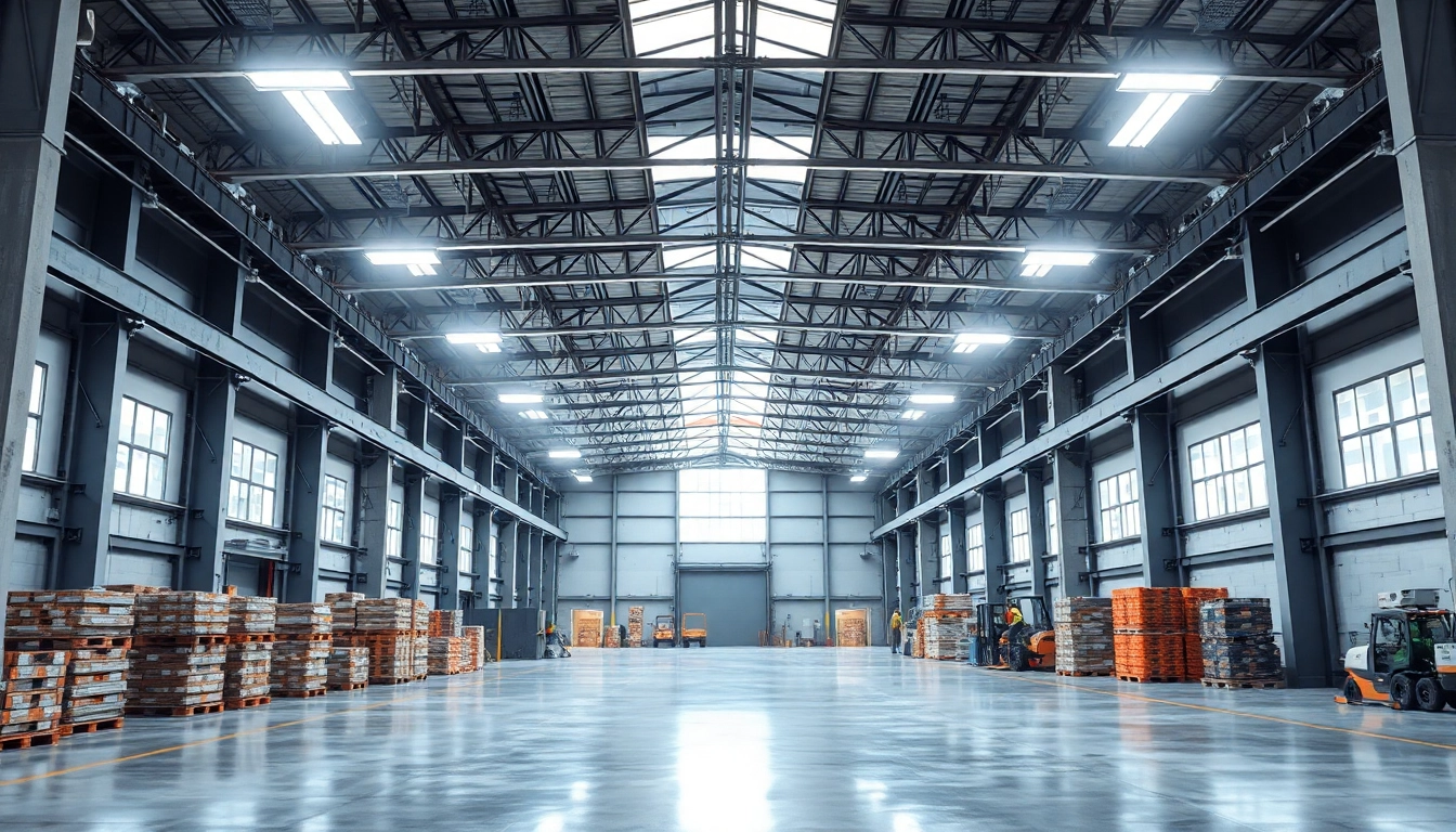 Moderne LED-Industriehalle mit effizienter Beleuchtung