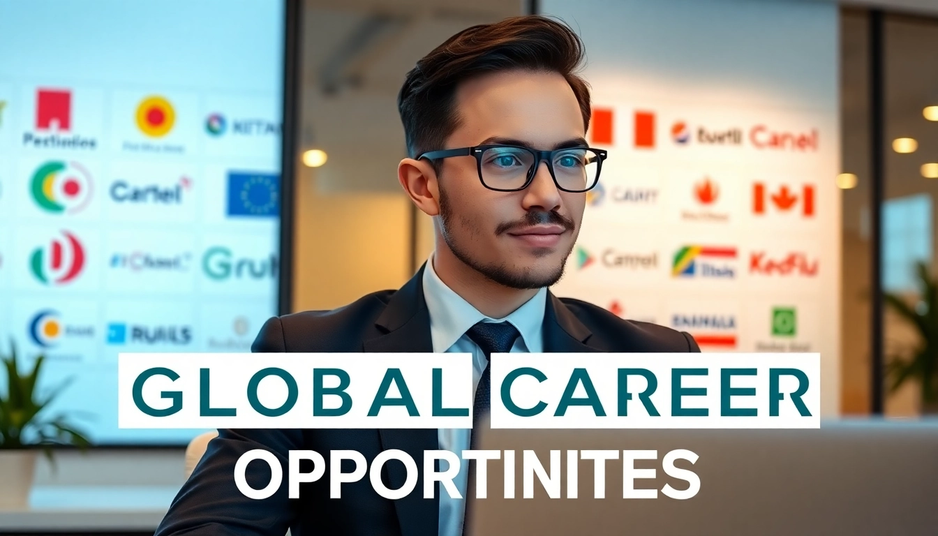 Multinational company jobs: Professional applying for remote roles in a global business setting, emphasizing career growth.