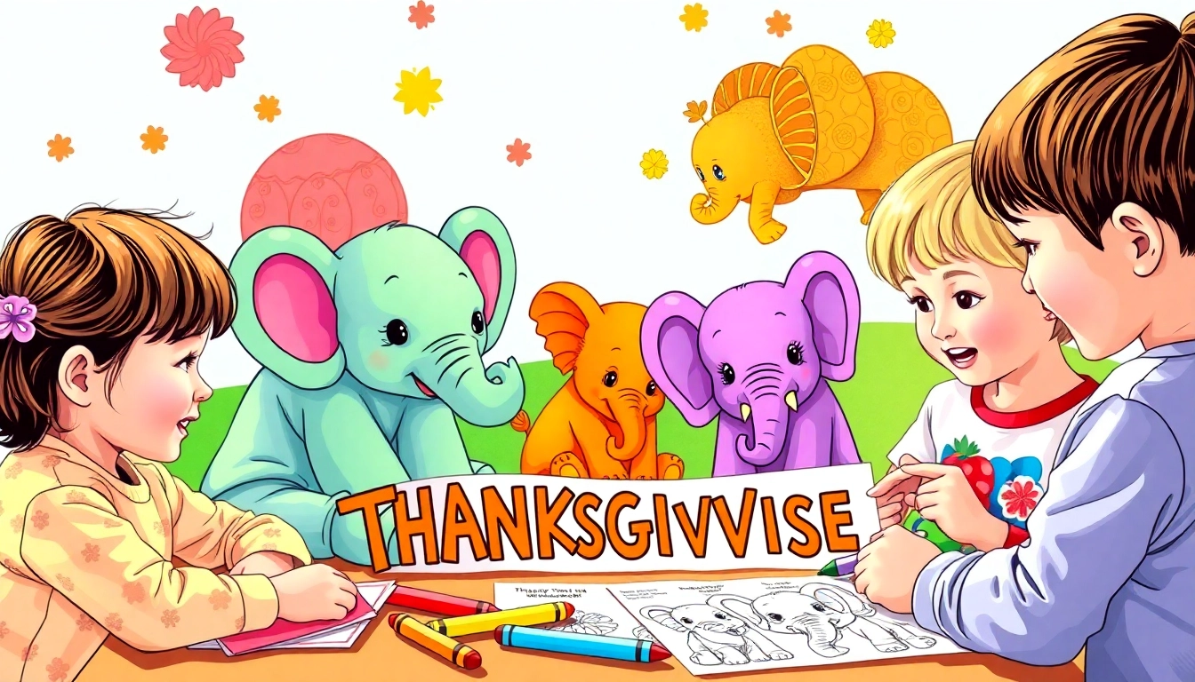 My Color School offers engaging coloring pages: kids creating vibrant elephant designs for fun and learning.