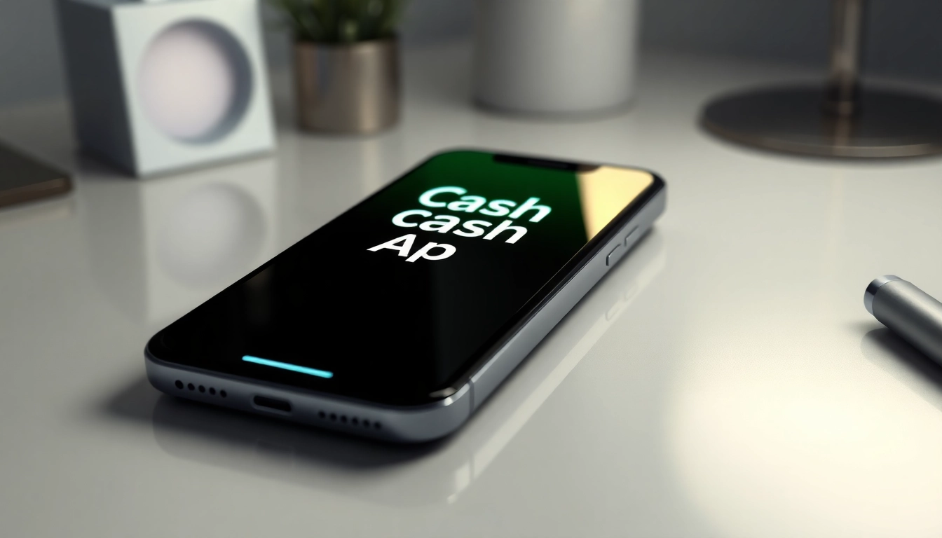 Close-up of a smartphone displaying the Cash App interface on a modern desk.