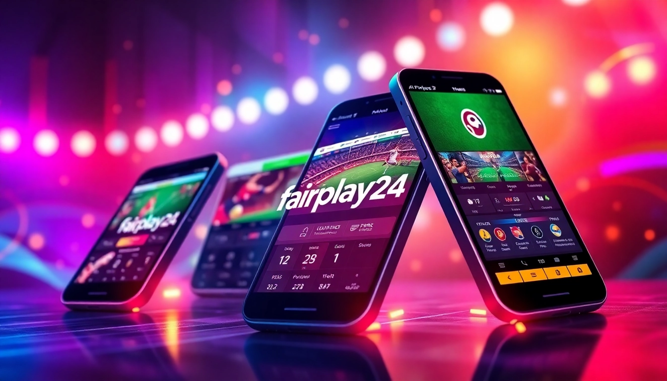 Fairplay24 sports betting platform app on mobile device with engaging graphics and vibrant