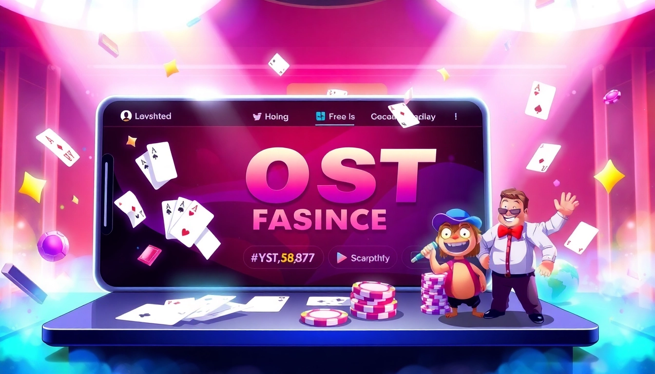 The cổng game b52 is depicted through a lively online gaming scene with colorful cards and chips, capturing the thrill of trusted gameplay.