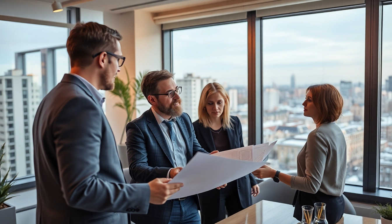 Experienced Immobilienmakler Grevenbroich offering expert advice in a modern office environment to clients seeking property solutions.