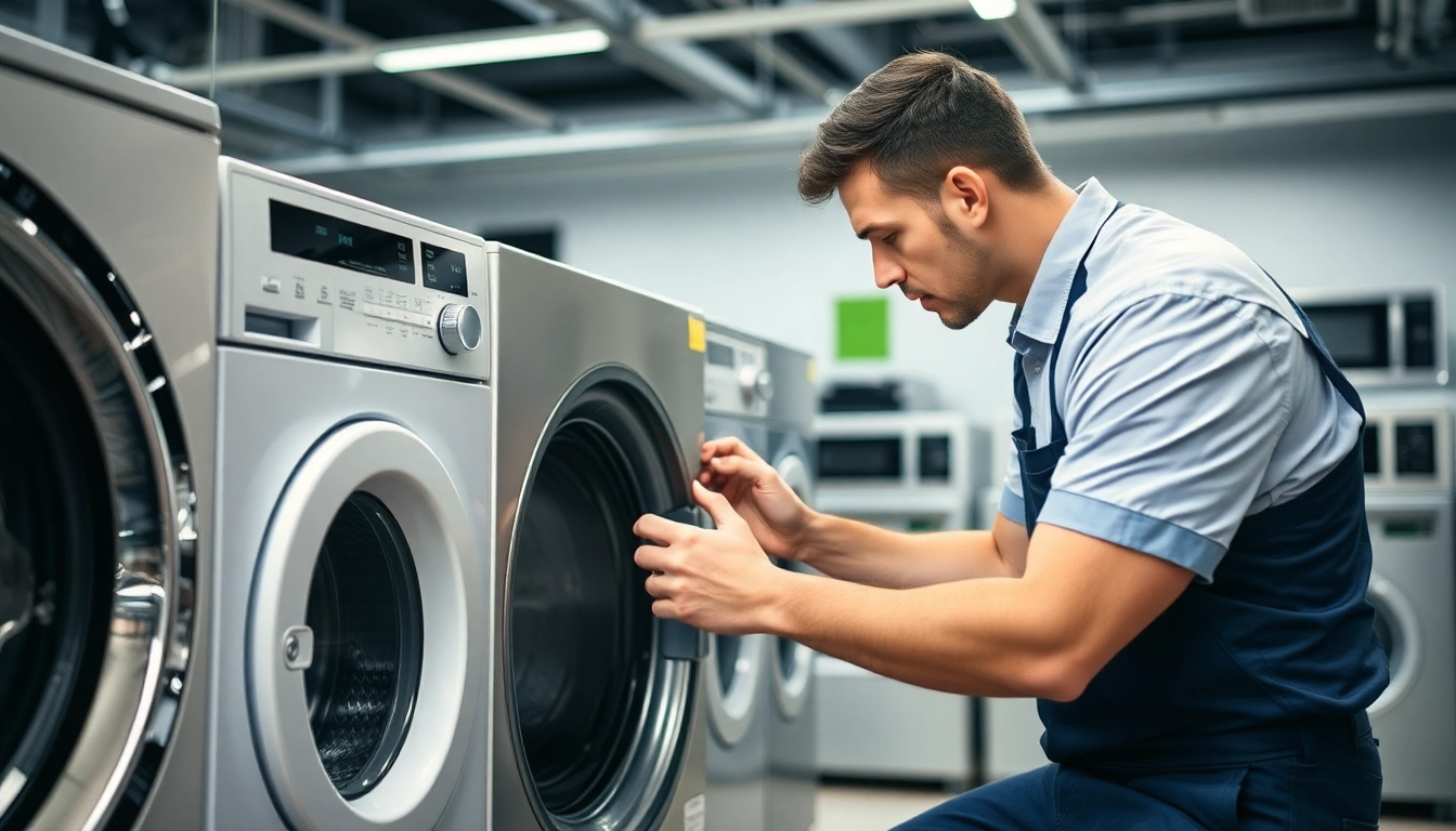 Expert washing machine repair Toronto technician fixing a malfunctioning appliance to ensure