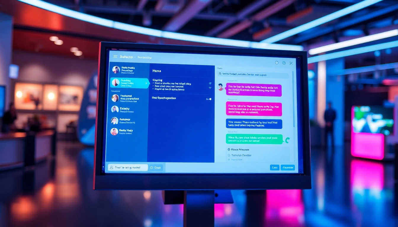 Engaging chat interface with vibrant visuals demonstrating seamless communication and user