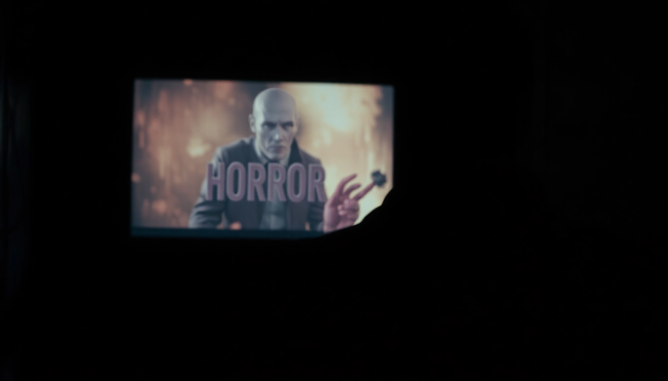 Gruesome horror video scene featuring a lurking figure with chilling atmosphere and dark shadows for intense visual impact.