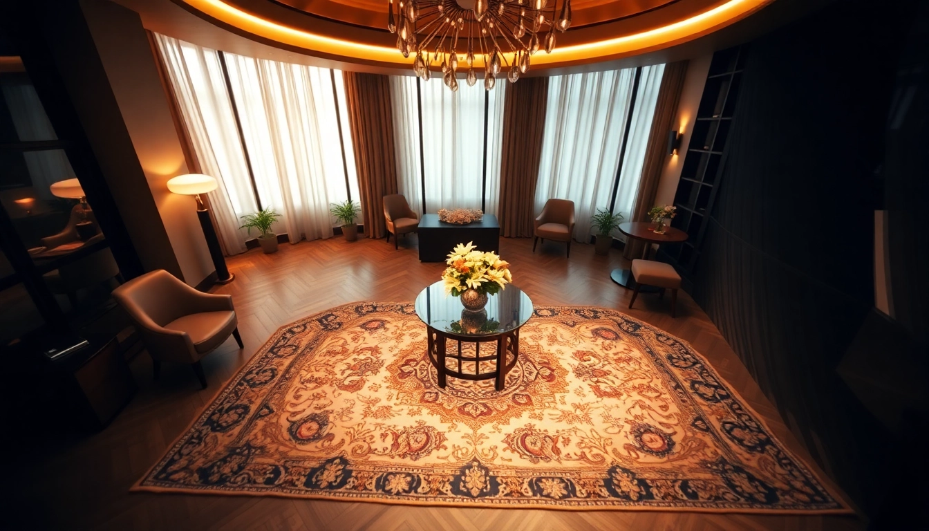 Beautiful Tappeti a Milano displayed in a sleek showroom, showcasing vibrant colors and