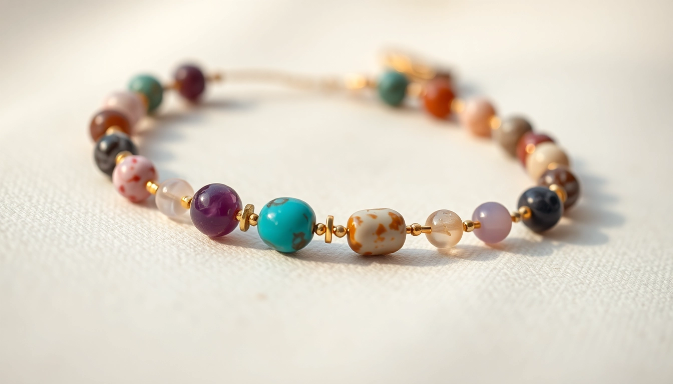 Beautiful bransoletka z kamieni naturalnych featuring colorful gemstones like amethyst and