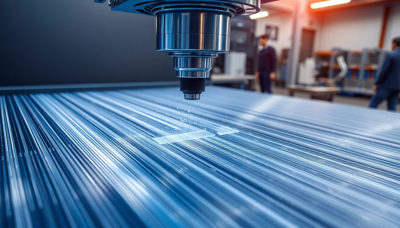 Professional team performing precision frezowanie CNC on aluminum components in a modern