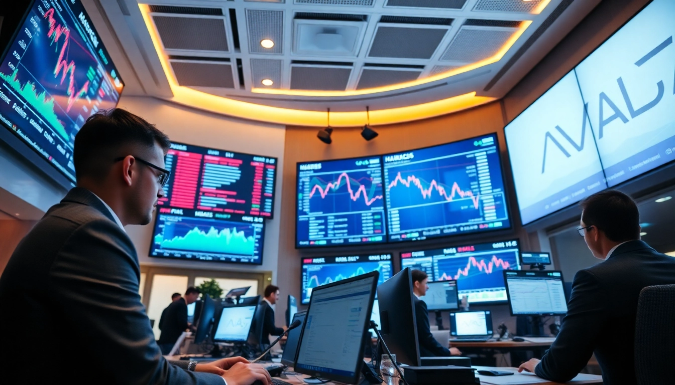 Trading Investment News updates showing market analysis on digital screens for investors