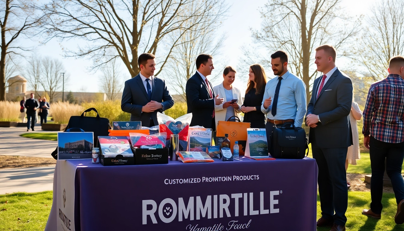 High-quality promotional products in Louisville being showcased at a business event to attract