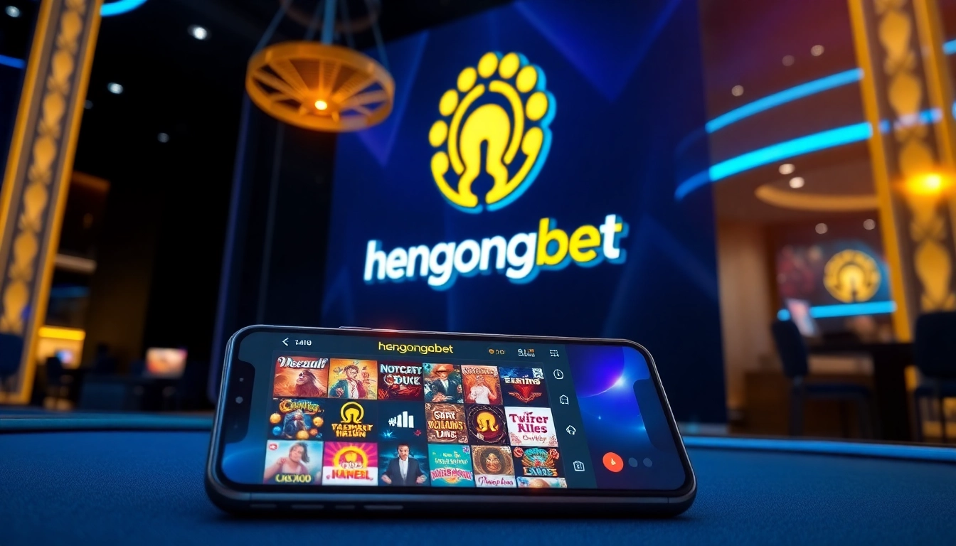 Hengongbet online casino platform on mobile device with secure login and colorful game icons,