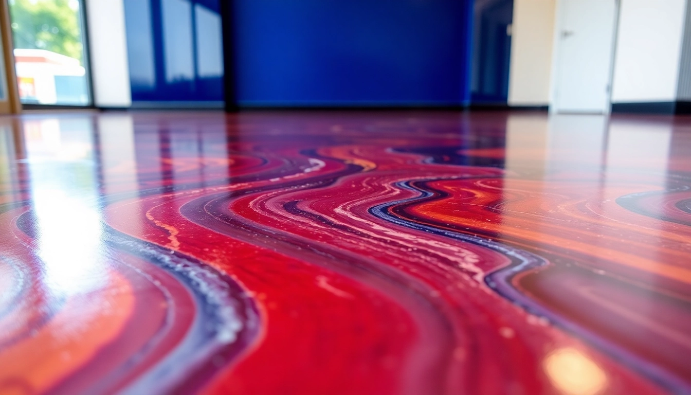 Experienced epoxy resin Birmingham technician applying durable, high-gloss epoxy flooring for a